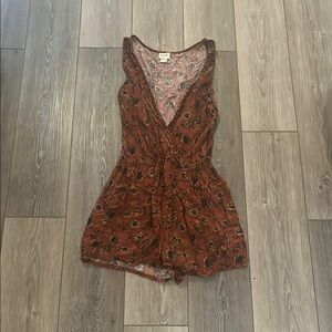 Mossimo Supply Co. Floral Romper - Brown